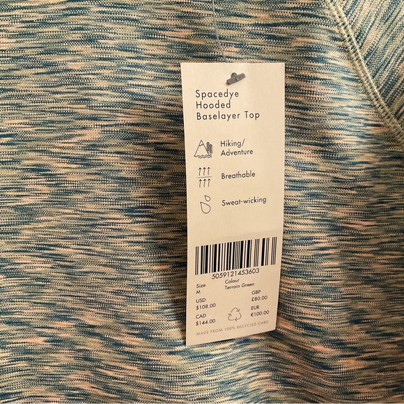 Sweaty Betty Spacedye Hooded Baselayer Top - NWT - Size Medium - Terrain Green - Picture 5 of 12